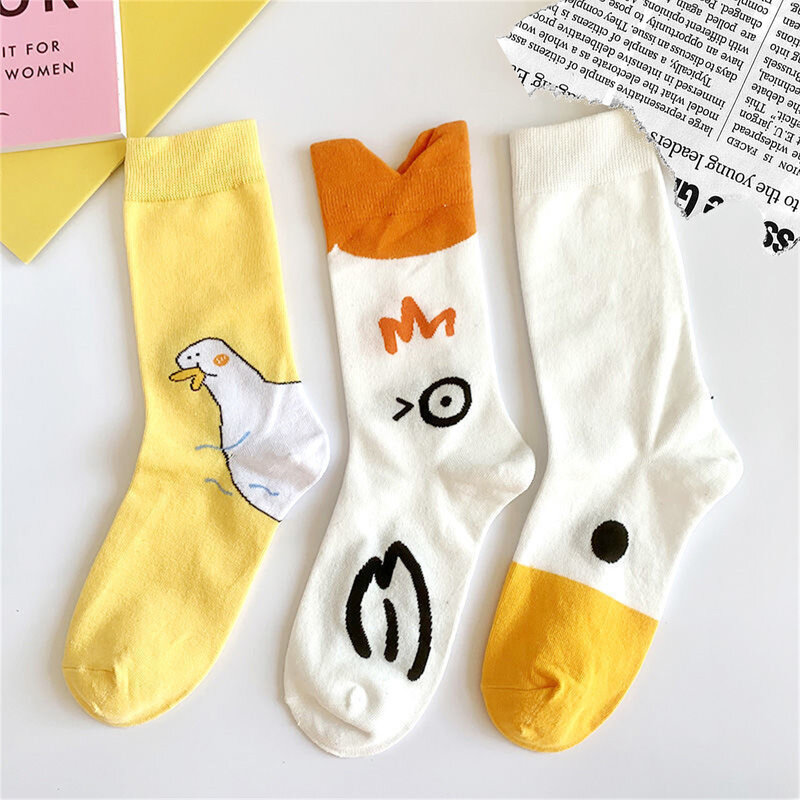Women Men Funny Socks, Soft Elastic Cute Duck Print Ankle Socks Casual Socks Gift