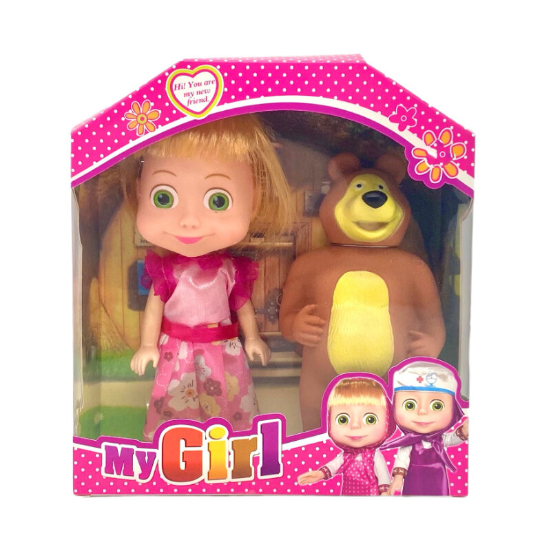 Neue Mascha und der Bär klassische animierte klingende Puppe Spielzeug Raum dekoration Kinder geburtstags geschenk