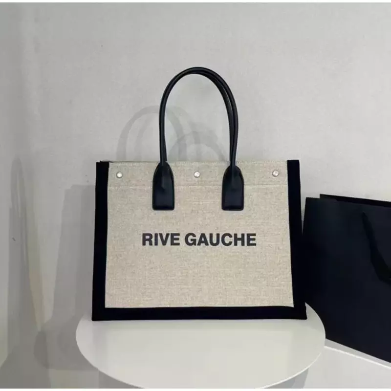 Роскошные Дизайнерские минималистичные холщовые сумки-тоуты, модная универсальная вместительная сумка с принтом и надписью для женщин и мужчин, один размер, новинка 2024