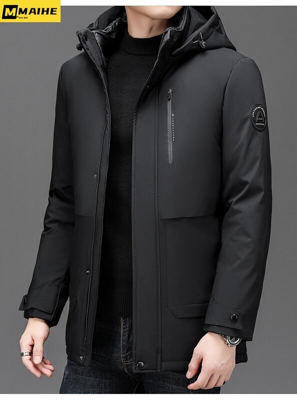 Giacca invernale in cotone da uomo di media lunghezza fodera staccabile calda addensata giacca da uomo d'affari alla moda Plus Size