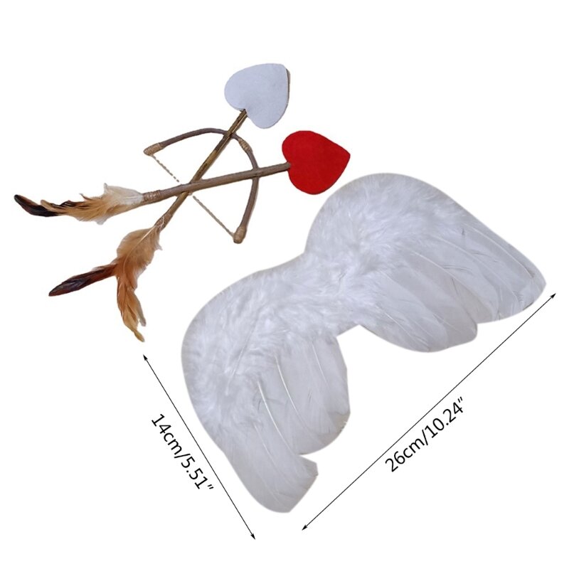 HUYU 천사 큐피드 의상 세트 큐피드 활 화살표 신생아 의상 세트 사진 소품