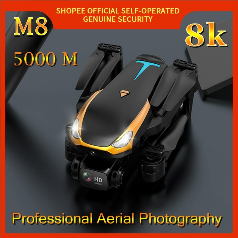 Drone M8 8K fotografi udara Quadcopter helikopter kendali jarak jauh mempertahankan penghindar ketinggian dan berbagai 5000