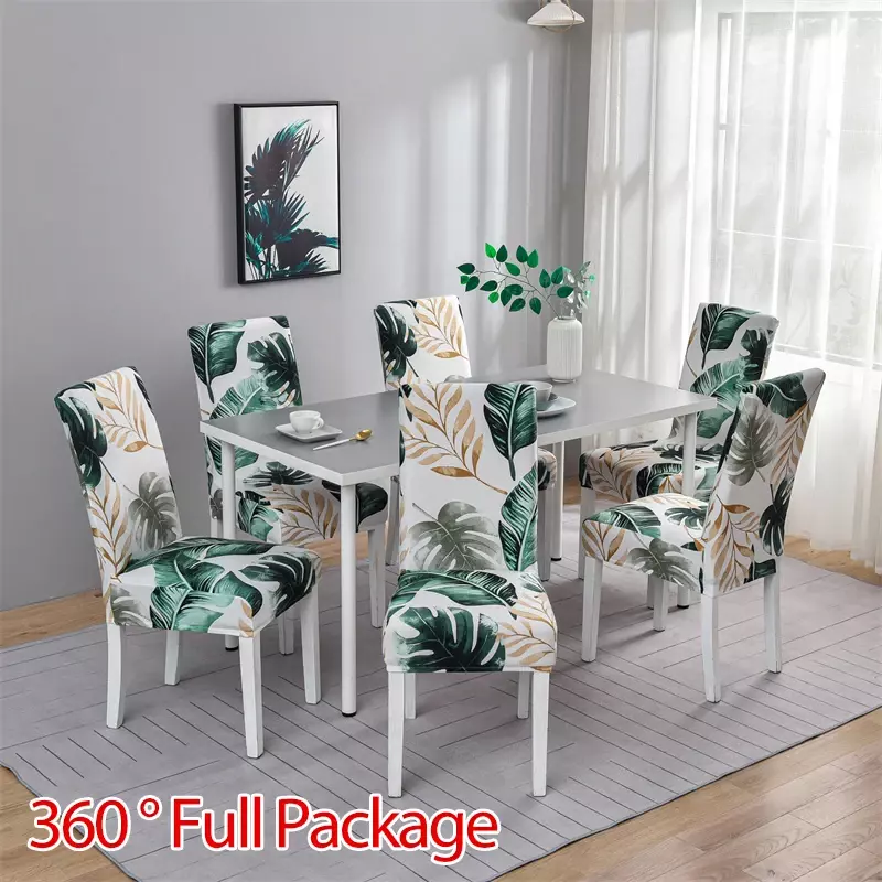 Waterproof Printed Chair Cover Nordic Style Removable Seat Chair Cover High Elasticity Restaurant Decorative Cover