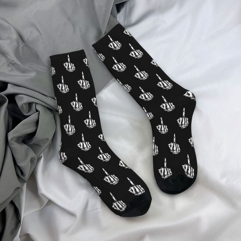 Skull Art Digital Style Bad Bone Skull Unisex Winter Socks Windproof Happy Socks Street Style Crazy Sock