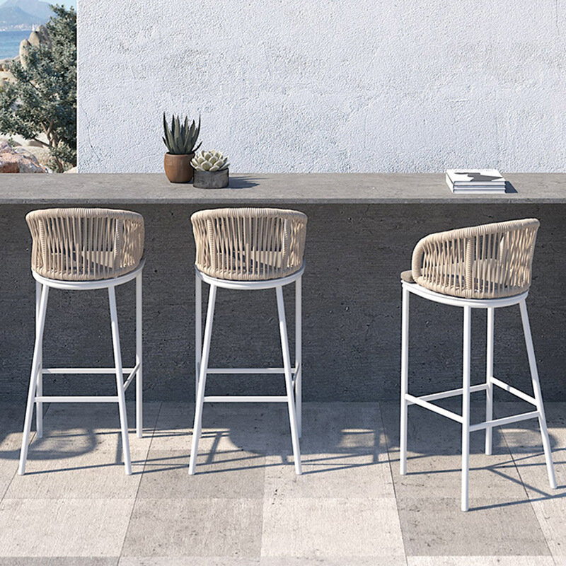 EE1018 High stool villa outdoor open-air bar B&B solid wood bar stool bar chair furniture