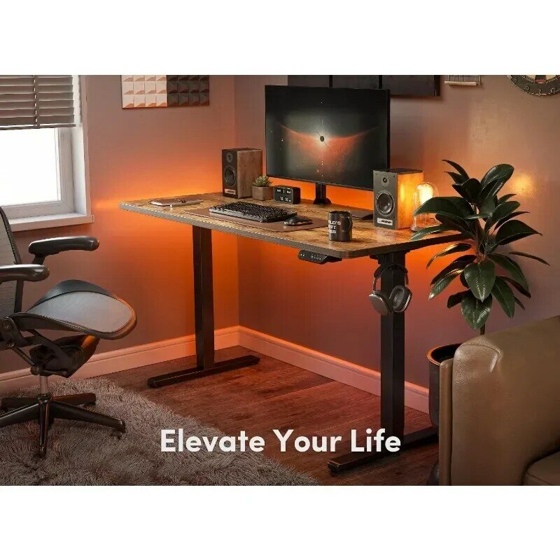Eeing fezibo-高さ調節可能な電気スタンドデスク,家庭やオフィス用のテーブルと座っている,48 x24インチ