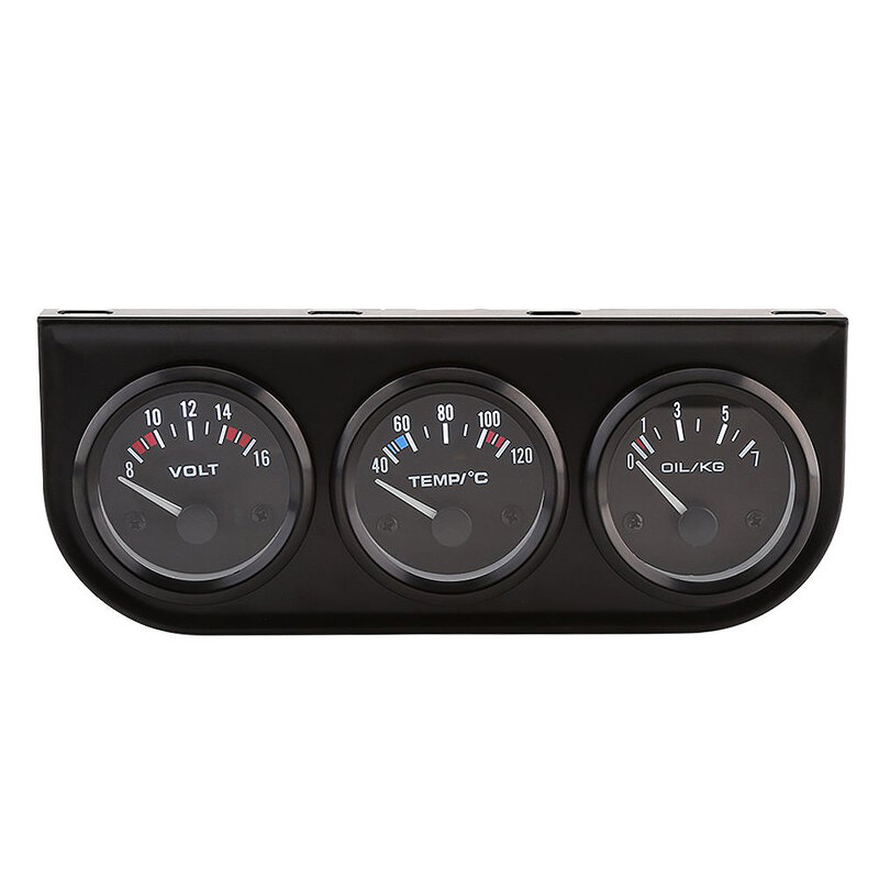 Medidor Triple 3 en 1 para coche, Sensor de presión de aceite, voltímetro, indicador de temperatura del agua, 52mm