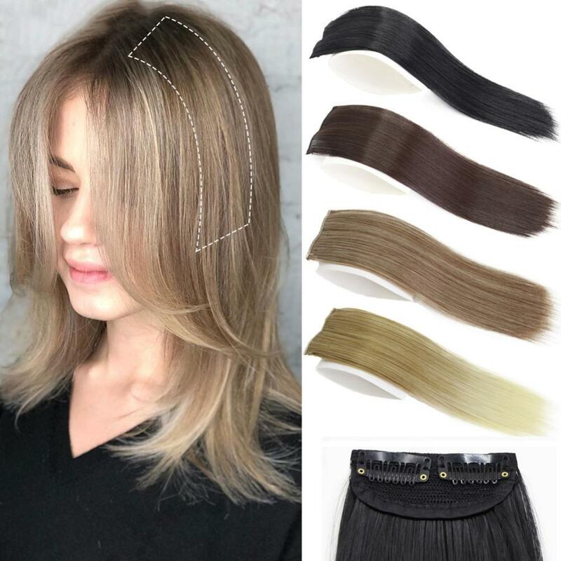 Synthetic Straight Hair Pads Made Of Synthetic Fibers To Increase Hair Volume, Top Side Cover For Hair Extensions
