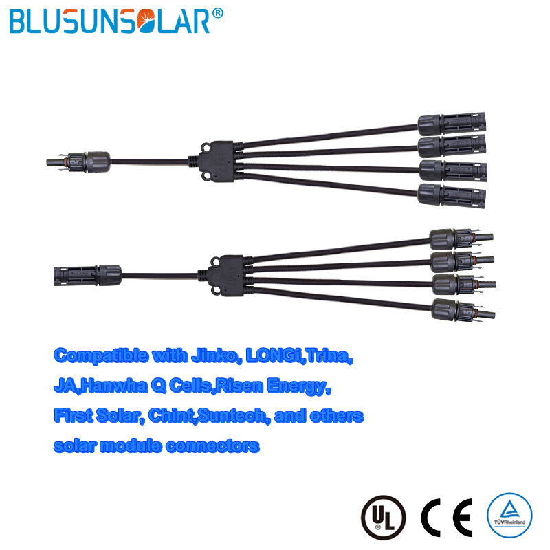 IP68 1500V Solar Kabel Connector 2T 3T 4T Tak Connector 30A 50A Parallel Y Draad Assemblage