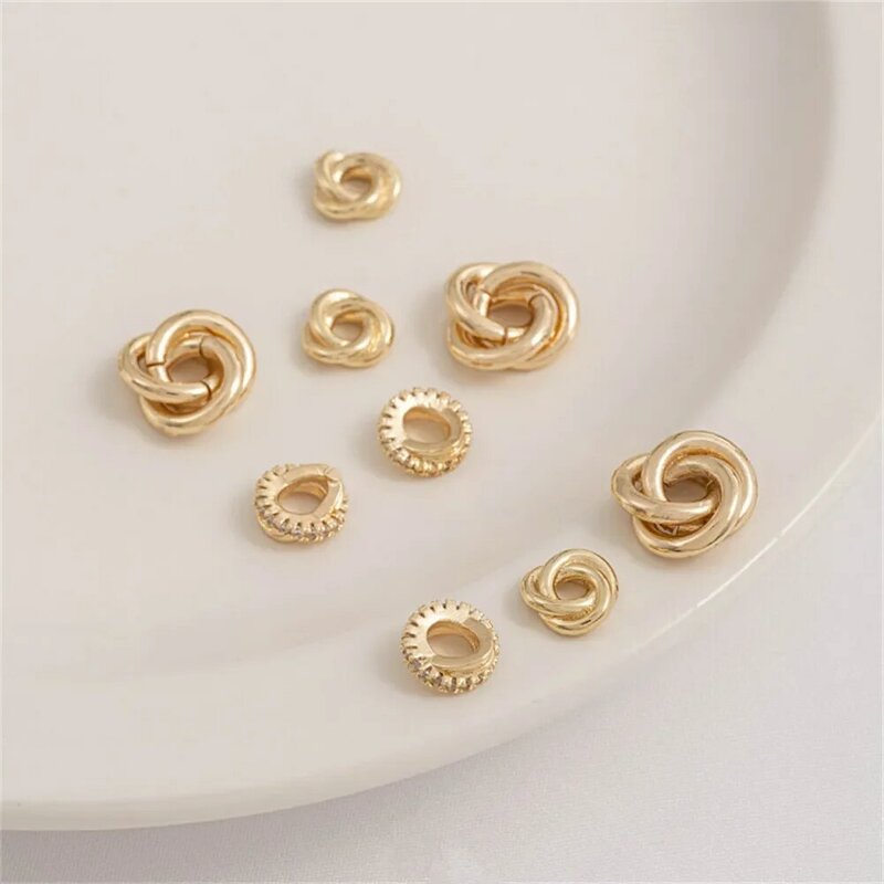 14K Gold Plating Knoop Twist Ring Spacer Kraal Ferrule Accessoires Handgemaakte Diy Oorbellen Armbanden Oor Sieraden Handgemaakte Materialen