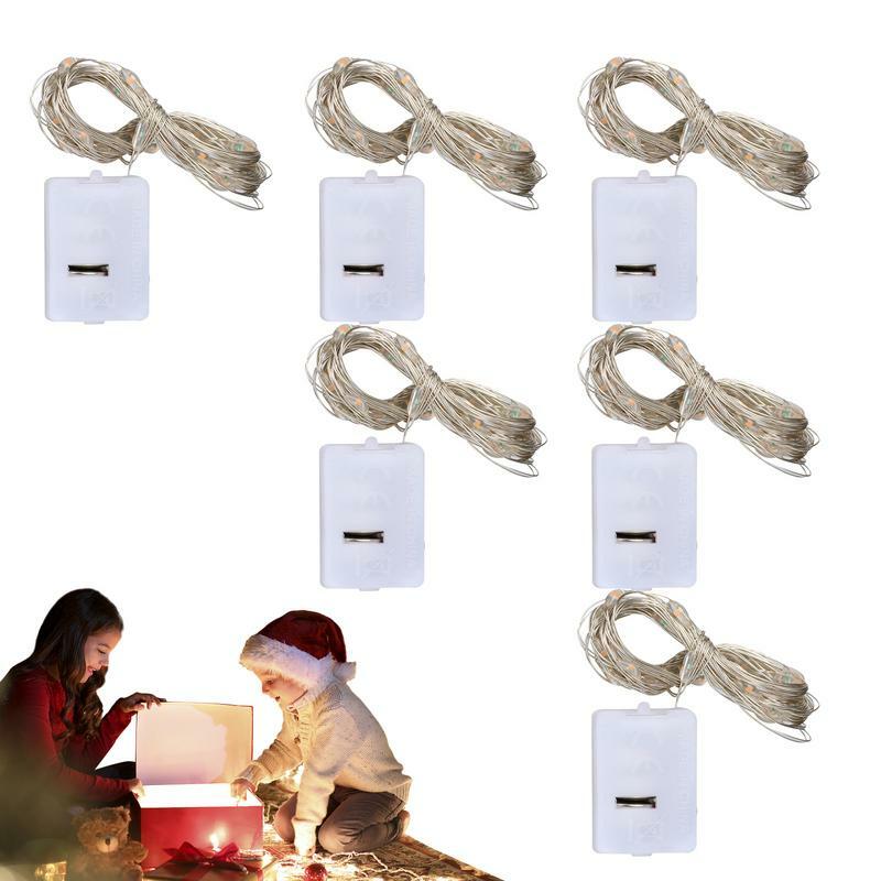 Wire Lights Battery Operated 6 pcs DIY Wire Mini Lights Fairy Lights LED String Lights for Party Halloween Wedding Christmas