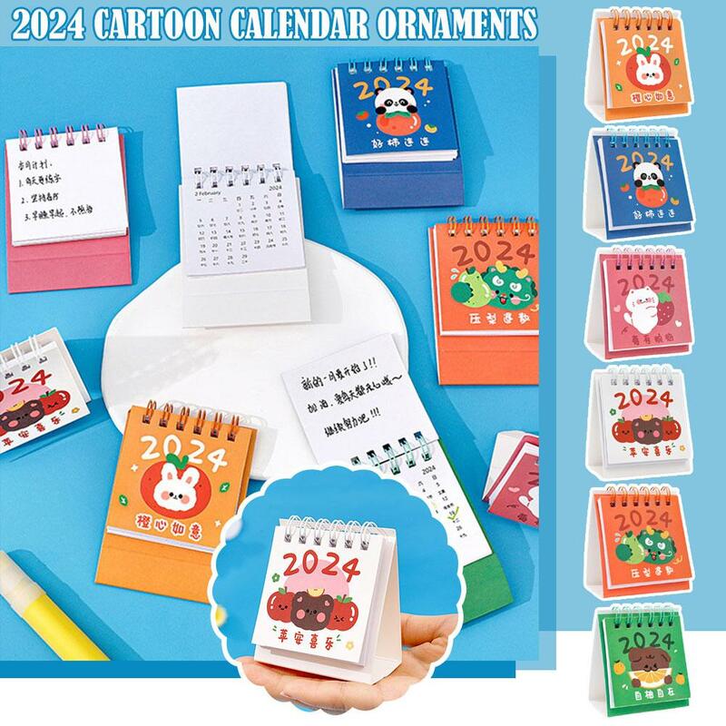 2024 Mini kreative Cartoon niedlichen Kalender Lose blatt liefert Kalender Kalender Briefpapier Büro Schule kawaii x5f3