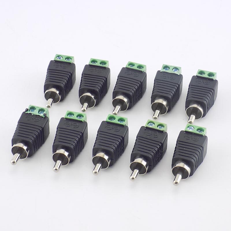 10pcs/lot Coaxial Cat5 Cat6 to RCA Male Screw Terminal CCTV Camera Connector Adapter for Video Monitoring Accessories