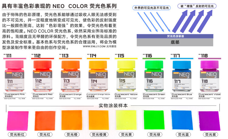 JUMPWIND-pintura al óleo modelo NEO111-118, pintura al óleo de colores fluorescentes, Nitro, 18ml, 11