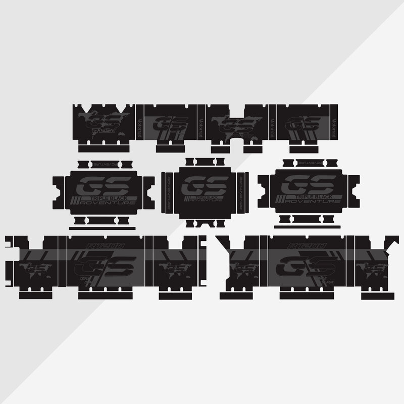 Stiker kotak aluminium sepeda motor 2019-2023 petualangan hitam tiga untuk BMW Panniers 40 GS R1250GS R1200GS R1250 R1200 GS