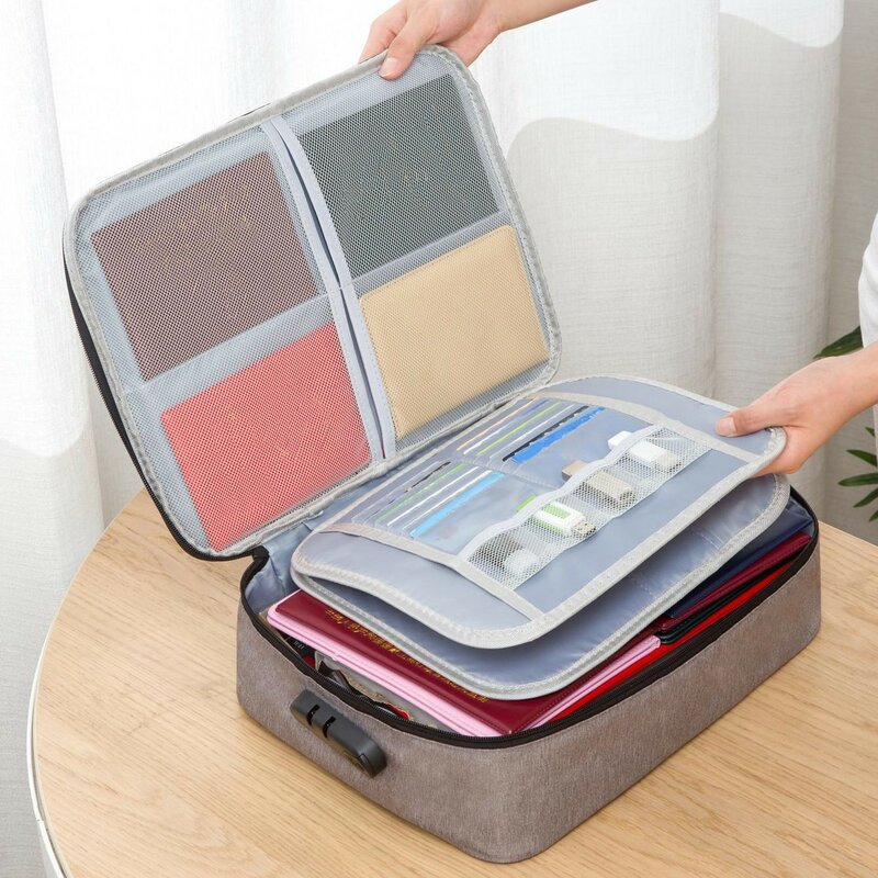 Large Capacity Briefcases Travel Document Storage Bag Men Book Desk Stationery Pouch Office Electronic Product Accessories Pack
