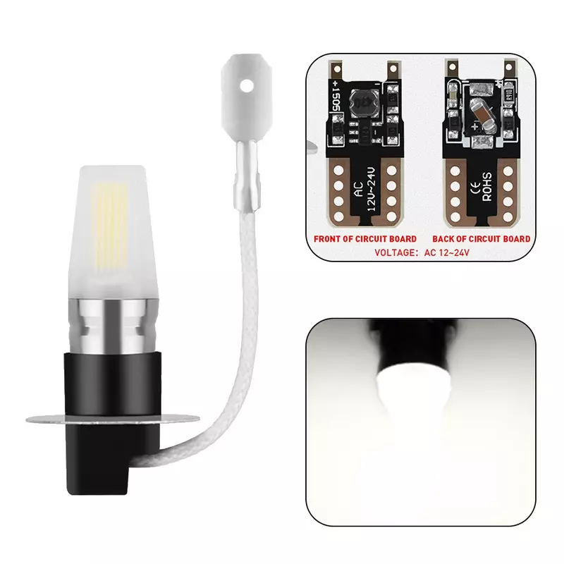 Alumínio liga LED nevoeiro lâmpada, luzes do carro, luzes de corrida, branco leitoso, 3W, PC, 1pc