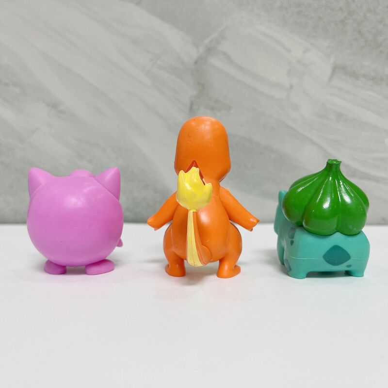 Pokémon Action Figure Toy para Crianças, Pikachu PVC Decoração Do Bolo, Squirtle Enfeites De Carro, Modelo Psyduck, Aniversário e Presentes De Natal, 6 Pçs/set