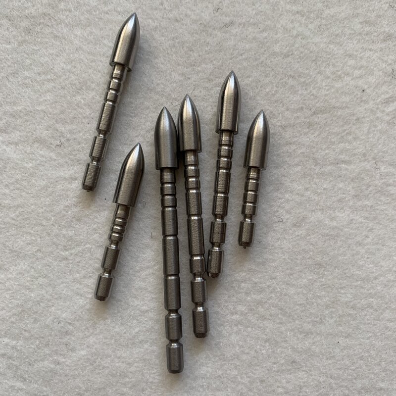 12pcs ID 4.2mm OD 6.0mm Stainless Steel Bullet Point Tip For ID 4.2 mm Arrow Shaft Arrow Head 70 80 90 100 110 120 Grain