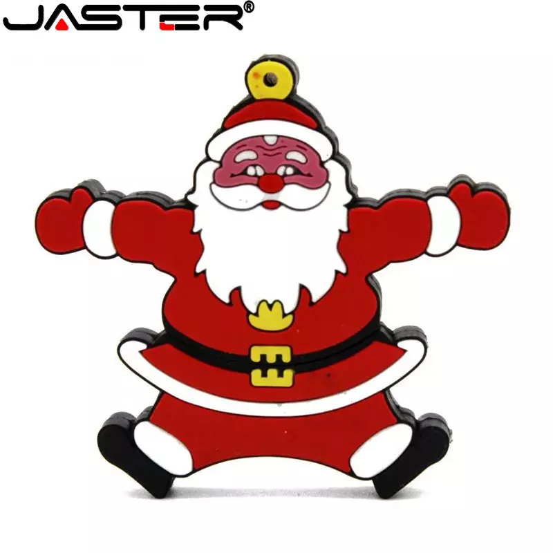 JASTER-Santa Claus محركات أقراص فلاش USB ، هدايا عيد الميلاد الإبداعية ، محرك القلم ، عصا ذاكرة كرتونية لطيفة ، سلسلة مفاتيح مجانية ، 16 جيجابايت ، 32 جيجابايت ، 64 جيجابايت
