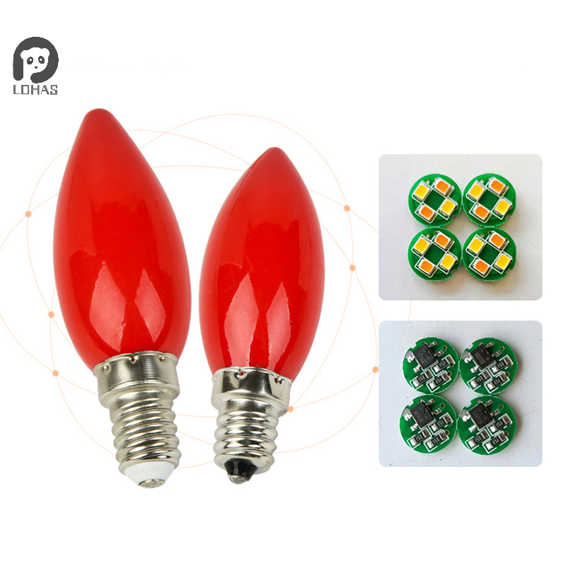 LED 제단 전구 E12/E14 레드 캔들 부처님 램프, 절 장식 램프, 부처님 구슬 장식 램프, 1PC