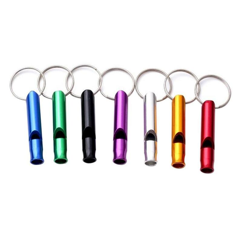 Porte-clés pendentif sifflet en métal, extérieur, multifonctionnel, cintre de survie, mini équipe, taille 1 pièce, cadeau d'urgence, Sleutel H7X0