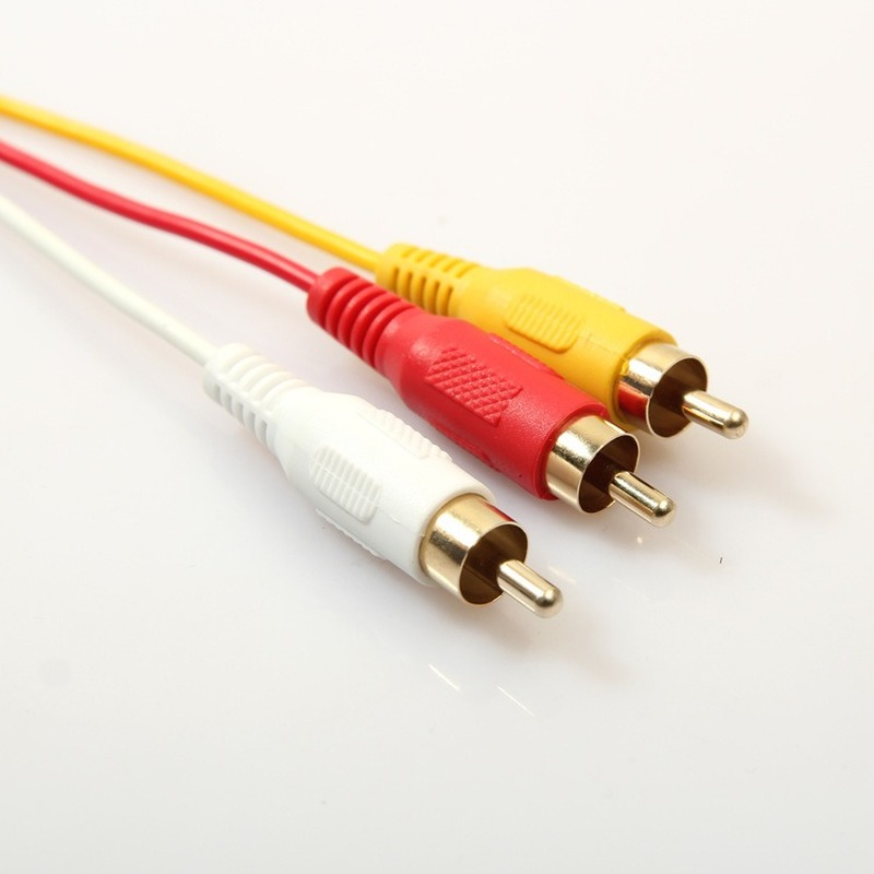 Komponen Konversi Kabel Video AV Komponen Video Audio 3 RCA Laki-laki Yang Kompatibel dengan HDMI Hitam 1.8M