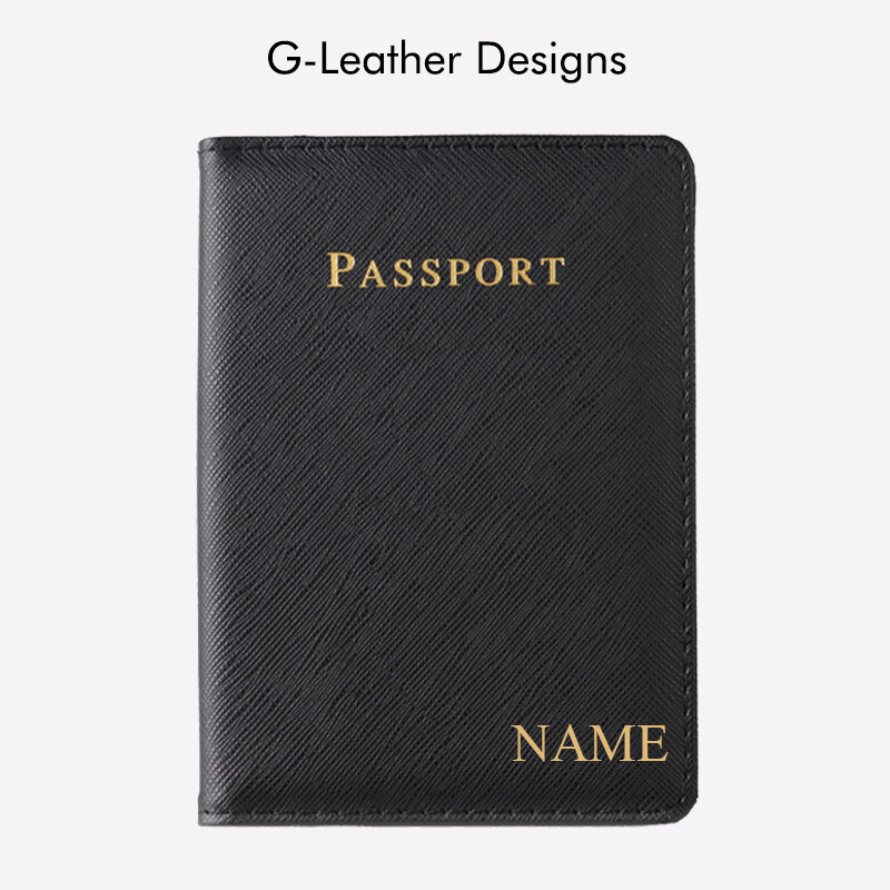 Tempat paspor bepergian klasik, dompet paspor kulit Saffiano tempat kartu dokumen Organizer perjalanan