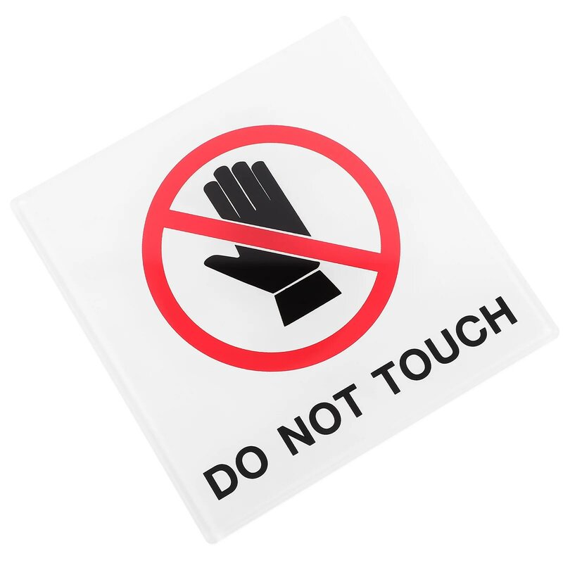 Lambang tidak ada tanda sentuh mesin peringatan Label bahaya stiker peringatan akrilik pabrik perangkat tidak