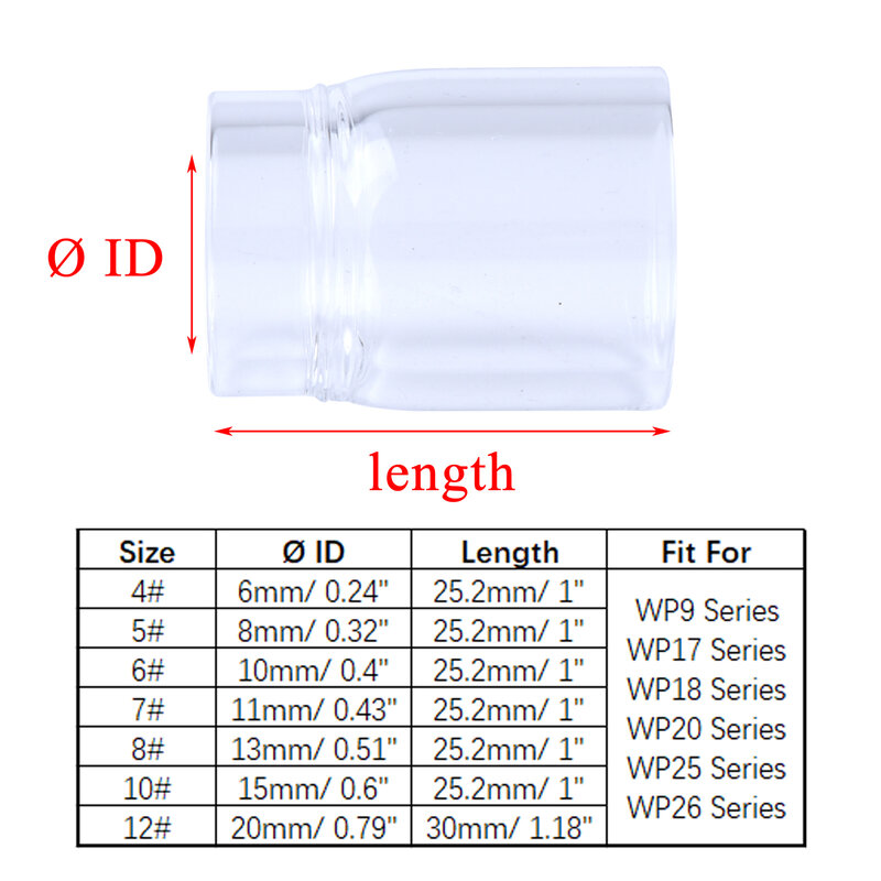 83Pcs TIG torcia per saldatura lente a Gas tozza per WP9 WP20 WP25 #4 ~ #12 Kit tazza di vetro Pyrex accessori pratici durevoli