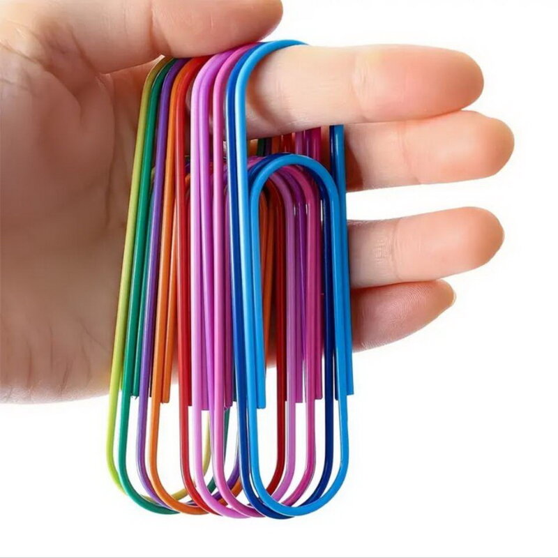 12/24pcs 100mm Mega Large Multicolored Jumbo Coated Paper Clips - Ideal for Office and School Document Organization