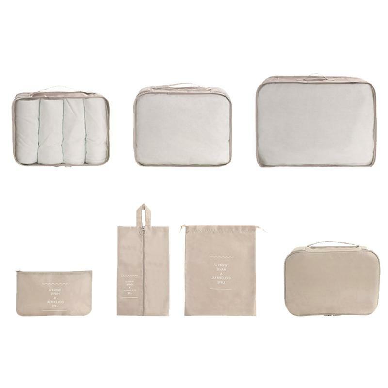 Impermeável Grande Capacidade Travel Storage Bag Set, Clothes Sorting Bag, Multipurpose Bagagem Bag, 7 Pcs