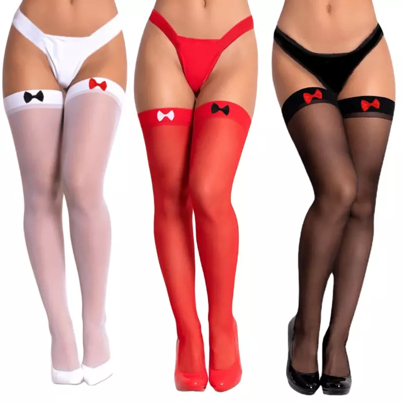 Creative Women Stockings Anime Cosplay Bowknot Costume Transparent Woman Thigh High Stocking Breathable Erotic legging Underwear