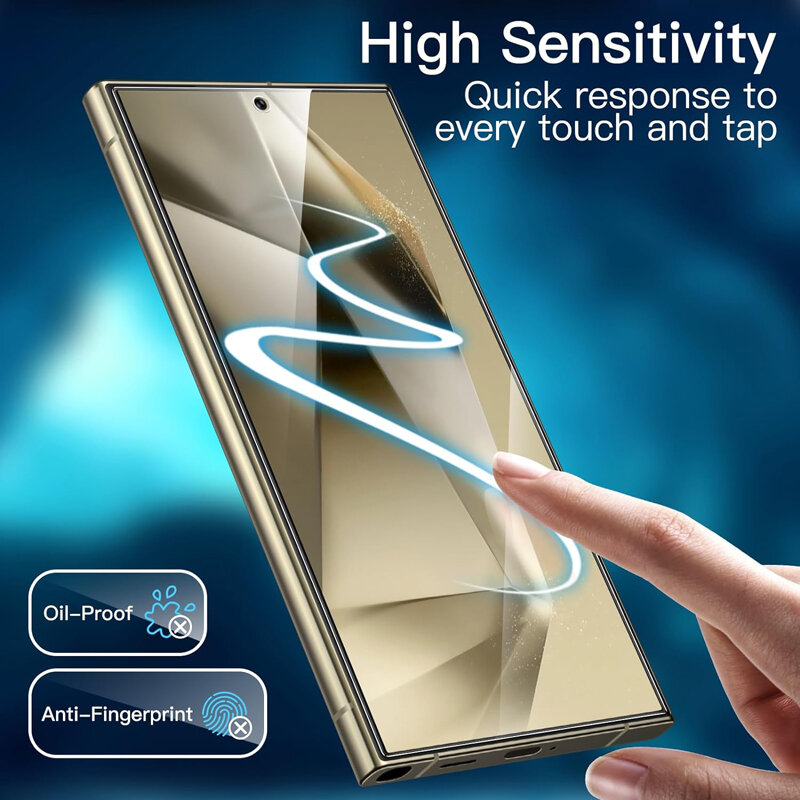 Vidro Temperado Cobertura Completa para Samsung Galaxy S24 Ultra, Película Protetora de Tela, S24 Plus, 4 Unidades