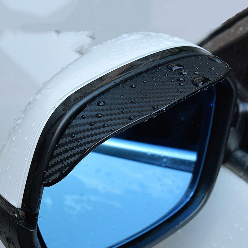 2pcs Car Rearview Mirror Rain Shield Rain Eyebrow Rain Cover Universal Carbon Fiber Rear View Side Mirror Rain Eyebrow Shield