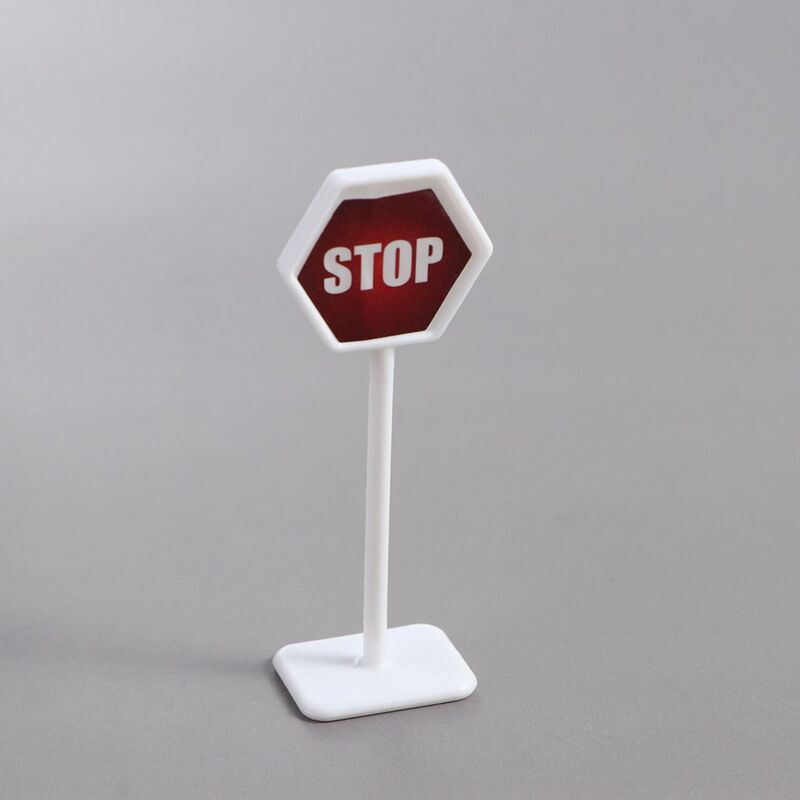 15Pcs/Set Road Block Mini Traffic Signs Model Toy Fun Puzzle Traffic Signs City Traffic Plastics Birthday Gifts