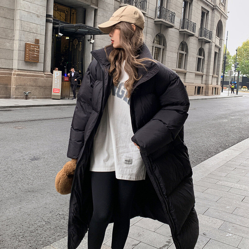 2023 new winter down jackets for women, medium and long cotton jackets, loose and versatile, thickened bread coats
