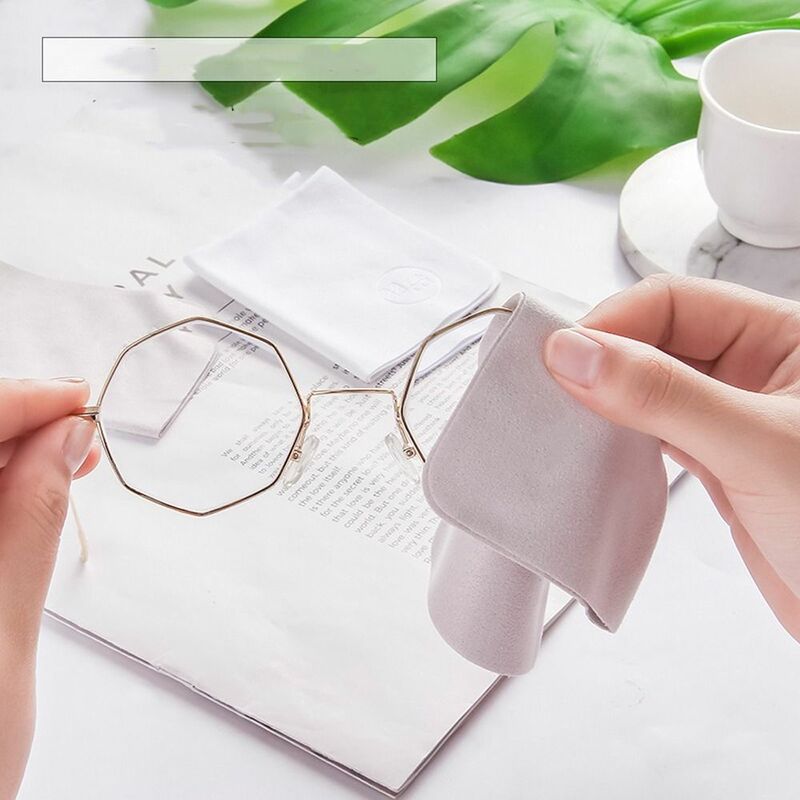 10 szt. Zamszowej tkaniny przyrząd do czyszczenia szkieł okularowych z miękkiej tkaniny z napisami środek do czyszczenia obiektywów okulary przeciwsłoneczne z czystym obiektywem chusteczki do czyszczenia