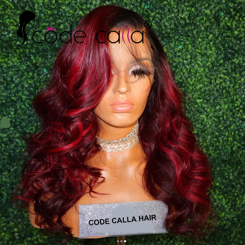 Burgundy 99J 13X4 Body Wave Lace Front Human Hair Wigs HD Transparent Lace Frontal Wigs Brazilian Red Colored Wigs for Women