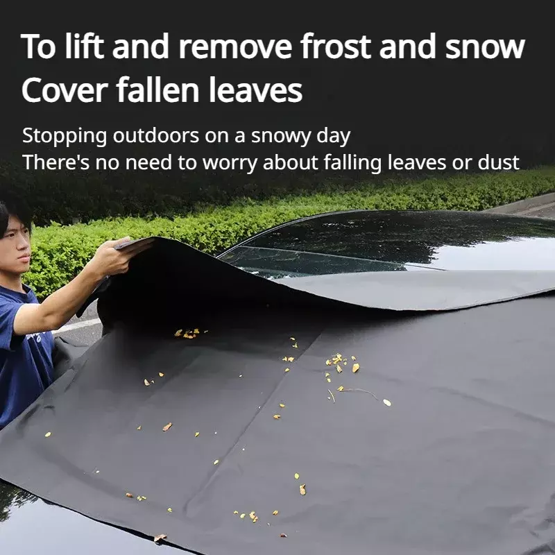 ที่บังแดดหน้ารถกันหิมะที่บังแดดหน้ารถยนต์ selimut mobil ป้องกันความเย็นจัดในฤดูหนาวและที่บังแดดสำหรับรถเทสลารุ่น Y