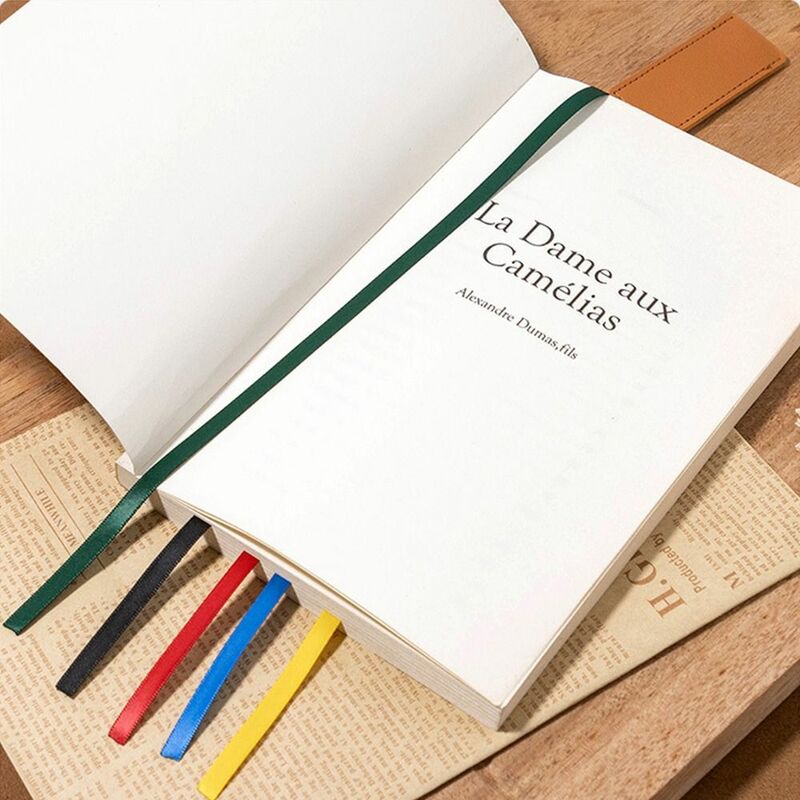 Reading Bookmark Bookmark With Ribbons PU Leather Multi-color Book Paginator Handcrated Pagination Mark Book Reading Sorter