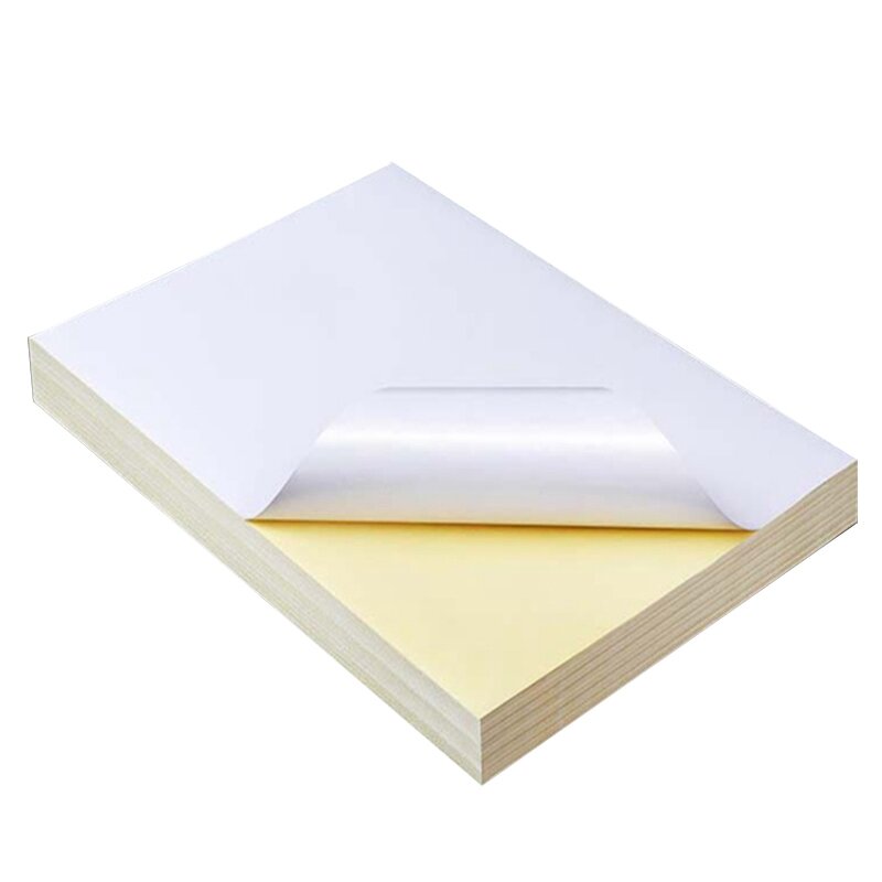 50 fogli A4 bianco autoadesivo impermeabile etichetta adesiva superficie carta per stampante a getto d'inchiostro Lazer fotocopiatrice