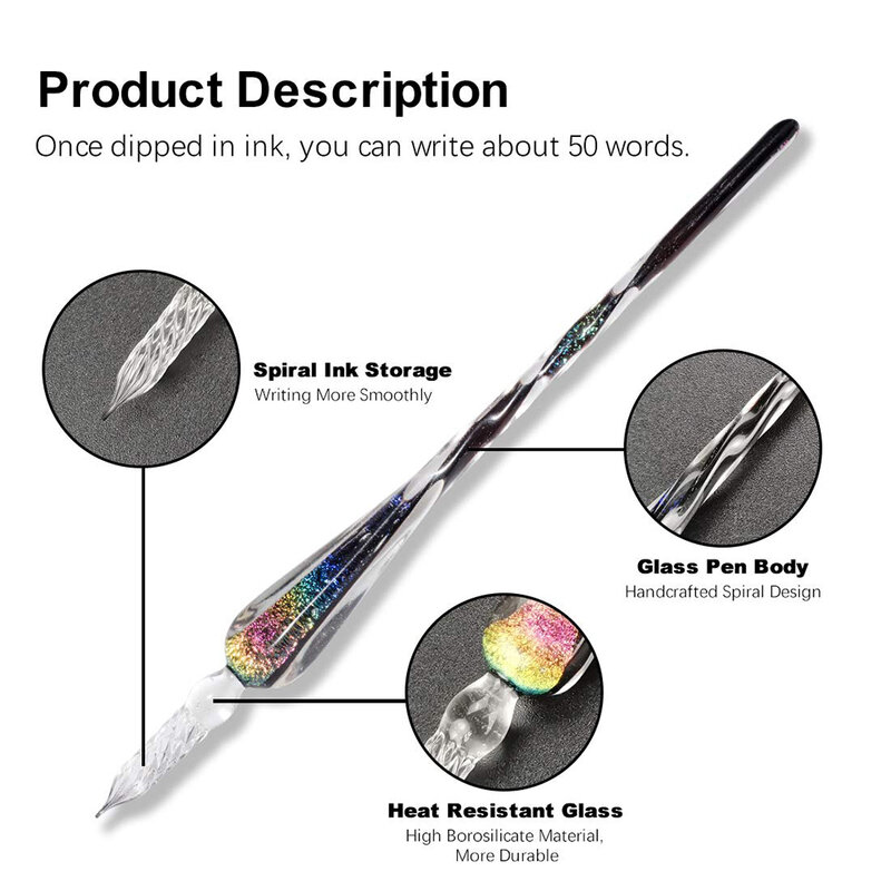 Каллиграфия, стеклянная ручка, набор чернил, портативные DIY маркеры, ручка для обучения, канцелярские принадлежности