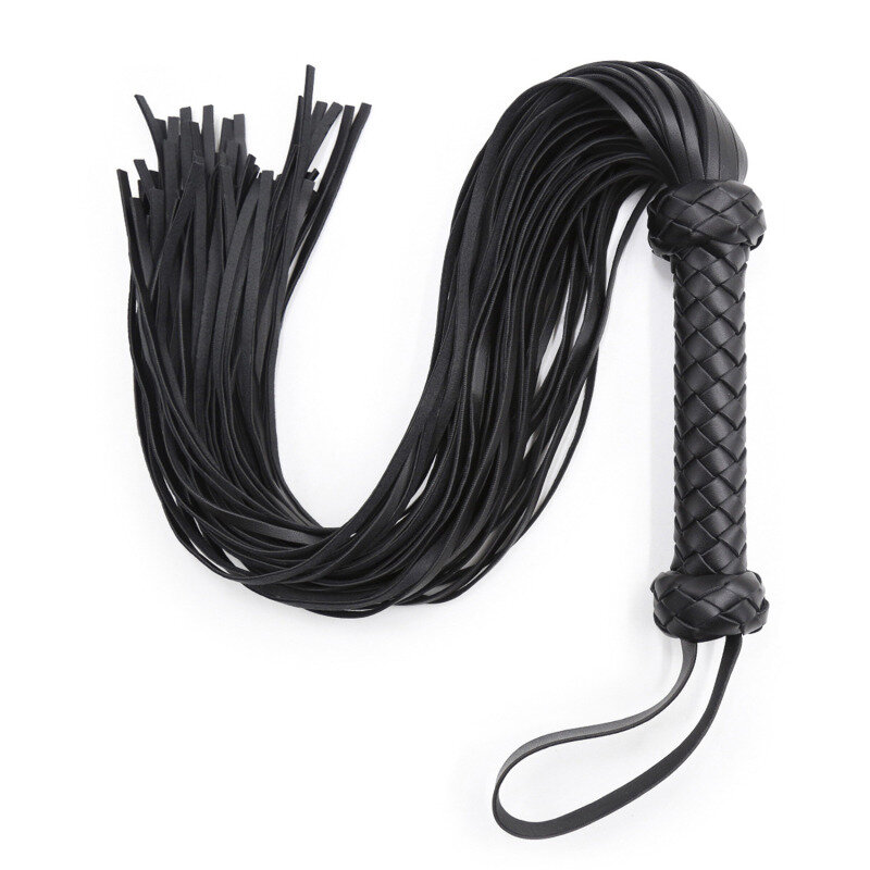 Genuine Leather Tassel Braid Horse Whip With Handle Flogger Equestrian Whips Teaching Training Riding Whips 
