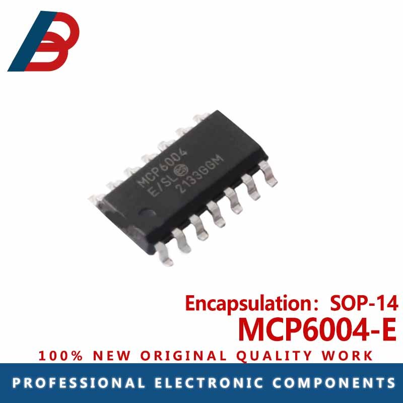 10pcs  MCP6004-E package SOP-14 operational amplifier chip