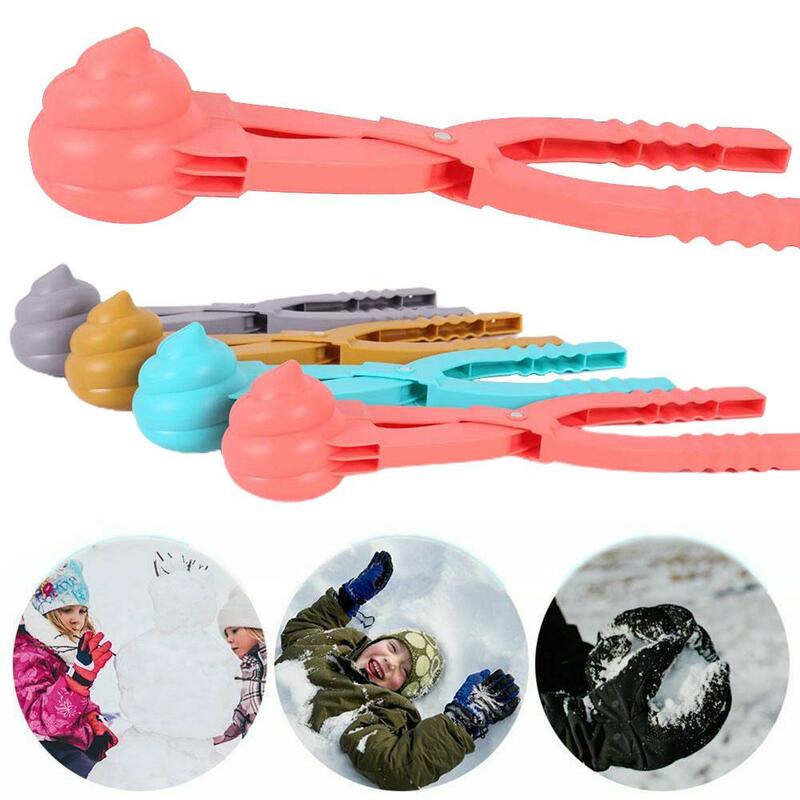 Poop Shaped Plastic Snowball Maker Clip para crianças, Sand Mold Tool, Snowball Fight, Outdoor Fun Sports, Inverno, W3l9