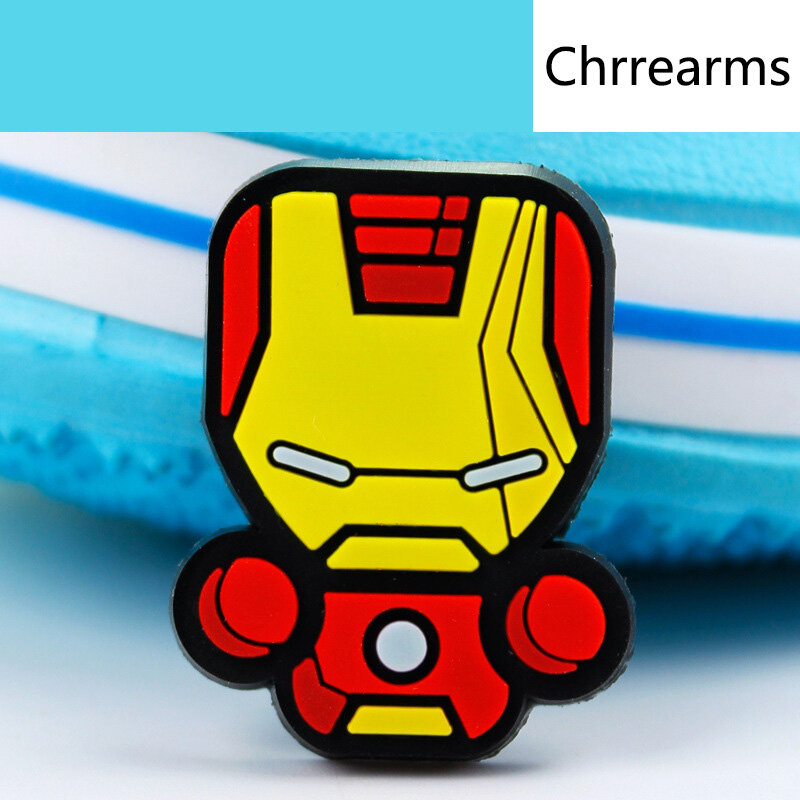 Disney 1pcs Marvel Shoe Charms PVC Cute Superhero Logo Cartoon DIY Sandals Accessories Clogs Decorate Boys Kids Men X-mas Gifts