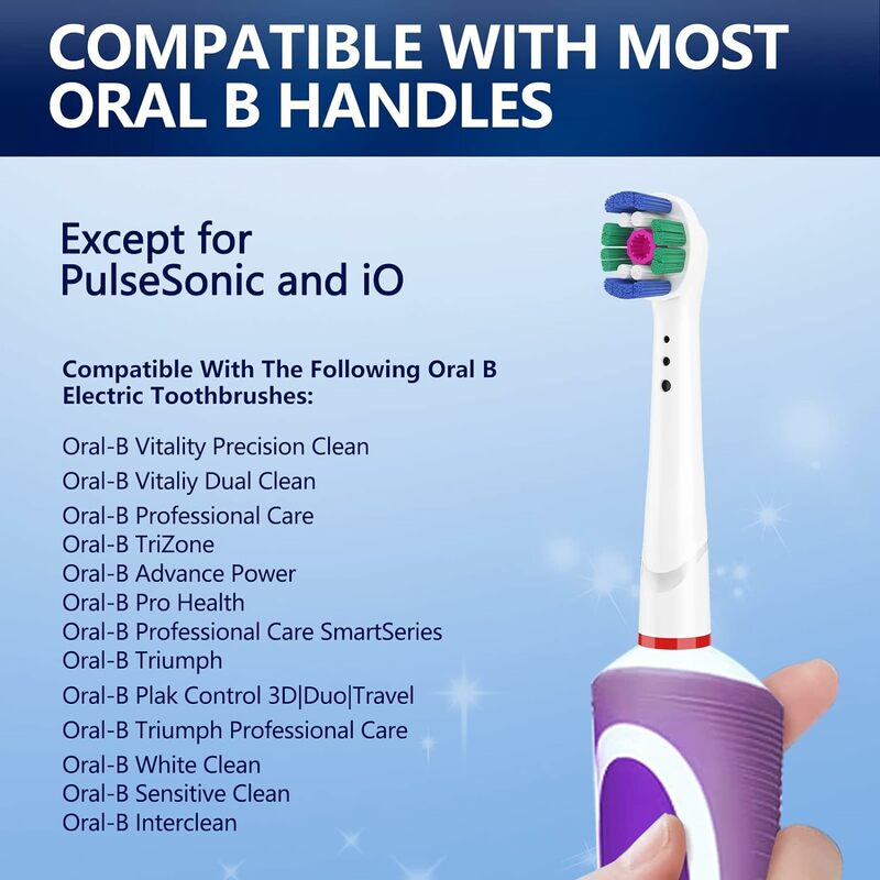 Escova de dentes elétrica Bicos, 3D White Toothbrush Heads, Oral B, Braun, Atacado, Dropshipping, 4 Pcs, 8 Pcs, 12 Pcs, 16 Pcs, 20Pcs
