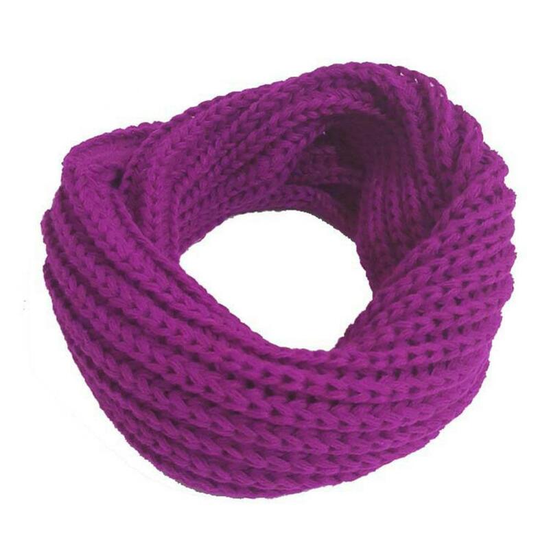 Herbst Winter Frauen Männer Wollgarn gestrickt warmen Hals Kragen wärmer Schal Wrap Geschenk für Jungen Mädchen einfarbig Kreis Halstuch