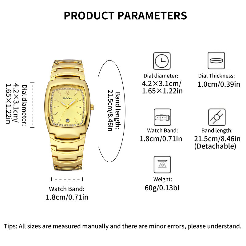 Бренд YaLaLuSi, 2024 горячая Распродажа, Мужские Женские часы для пар, 1 пара роскошных золотых роскошных часов в коробке, с ионным золотым покрытием